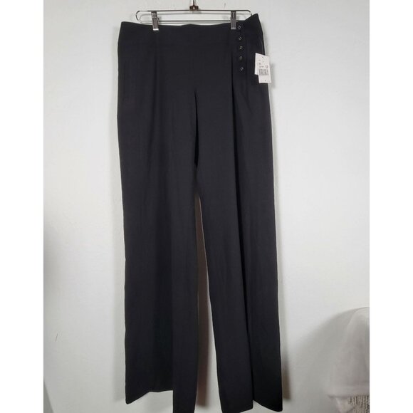 Cabi Womens Mid-Rise Wide-Leg Dress Pants Size 10 Black Stretch Style # 896 - Picture 1 of 13